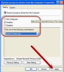 hide hard drive partition