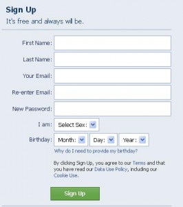 facebook sign up